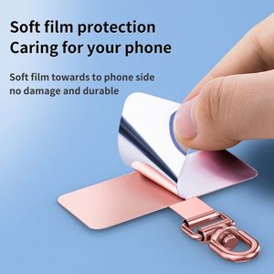Universal Stainless Can Rotate Steel Slip D-Ring Mobile Phone Strap Lanyard Patch in Rope Shape Metal <b>Clip</b> Phone Tether Tab - Product Image 3