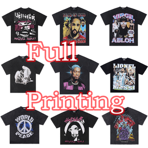 Vintage streetwear 300 gsm tshirt uomo shaka heavyweight oversize lavaggio acido serigrafia t shirt - Product Image 5