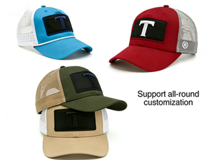 Gorra Trucker Personalizada <span class=keywords><strong>de</strong></span> 5 Paneles con Malla Perforada Cortada a Láser, Bicolor, Estilo Vintage, con Parche Bordado Personalizado, Venta al Por Mayor - Product Image 5