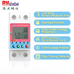 Rmshebei Trái Đất rò rỉ ngắt mạch disjoncteur Đồng hồ đo điện dừng thiết bị Din Rail thông minh trả trước năng lượng Mét Màn hình 63A - Product Image 1