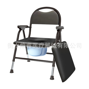 Adjustable <b>Folding</b> Carbon Steel <b>Commode</b> Chair For Elderly Home Use Thickened Portable Toilet Chair - Product Image 2