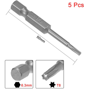 Dz Từ 50Mm Dài 1/4 "Shank Torx <span class=keywords><strong>T8</strong></span> Nut Điều Khiển Screwdriver Bits Công Nghiệp Tự Làm Cấp Đồng Bằng Hoàn Thành Thép Cho Sửa Chữa Đóng Hộp - Product Image 2