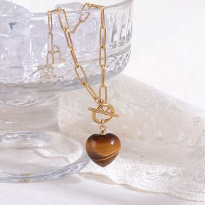 Joyería de Moda en Acero Inoxidable con Baño de Oro/Plata, Colgante de Oro de 18k, Ágata Natural, Unisex, OEM/ODM, Disponible para Entrega Inmediata - Product Image 5