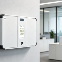 Boîte à clés intelligente murale en acier 99Plus V-200C avec empreinte digitale + mot de passe + carte + serrure à clé, autorisation d'utilisateur multi-niveaux, enregistrement des opérations