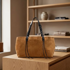 Bolso de Mano de Cuero Genuino BS INTERNATIONAL para Mujer, Gran Capacidad, Cierre de Cremallera, Impermeable, Ligero, Duradero, con Correa Cruzada - Product Image 3