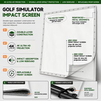 Écran d'impact de golf triple couche gris pour simulateur intérieur, clubs et salles d'entraînement à domicile - Vente en gros