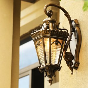 Lampe murale solaire extérieure autoportante en aluminium et acier inoxydable, style français, pour villa, jardin, terrasse, éclairage mural extérieur - Product Image 1