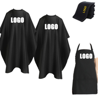 Robe de salon de coiffure en polyester confortable de haute qualité, logo personnalisé, cape de coiffeur pour styliste et barbier, capes de coupe