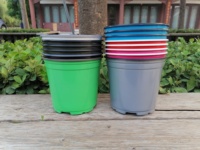 Pot de fleurs coloré sans décoloration de 130mm de diamètre, pot de pépinière pour plantes d'extérieur, kits de propagation de fleurs à support brillant lisse et moderne