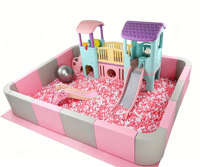 Petit toboggan en plastique à coussinets souples, équipement de jeu pour enfants à usage domestique, château de jeu avec toboggans