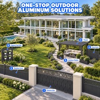 Solution de jardinage tout-en-un en aluminium : Portail étoilé, clôture, pergola, écran d'intimité, jardinières et mur végétal perforé
