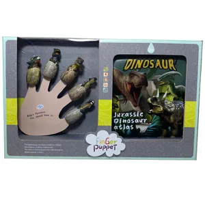 Brinquedos de aprendizagem para crianças, 5 peças, dinossauro, ovo de dedo, maçaneta e impermeável, jogo de livro de tempo de banho para bebês