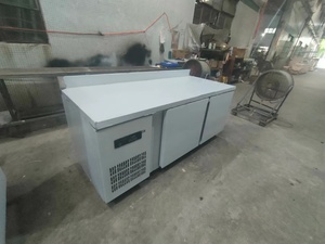 Réfrigérateur sous le comptoir en acier inoxydable avec 2 portes moussantes ou en <span class=keywords><strong>verre</strong></span> réfrigérateur de cuisine commerciale table de préparation - Product Image 4