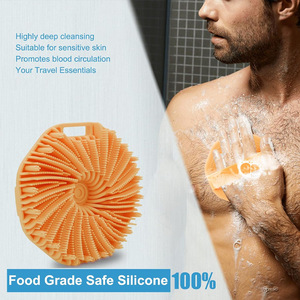 Food Grade Silicone Body Washer Spiral <b>Shower</b> Brush Deep Cleansing Exfoliating Scalp Massage Brush <b>Portable</b> Travel Bath Scrubber - Product Image 1