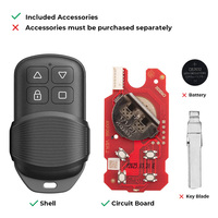 Télécommande universelle de remplacement Xhorse XKGHG3EN à 4 boutons pour garage, outil de rechange professionnel pour serrurier, compatible VVDI Key Tool Max