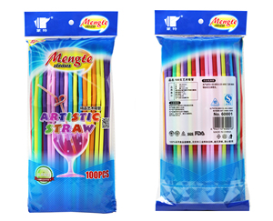 Neon color plastic magic Fashion Artistic drinking straws