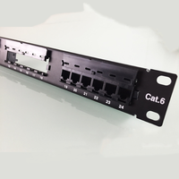 Panel Patch Modular CAT6 UTP 48 Port RJ45 2U 19 Inch untuk Rak, Panel Kabel Jaringan Berkualitas Tinggi 48 Port RJ45