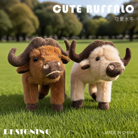 Peluche personnalisée en forme de buffle brun, jouet en peluche en forme de vache beige, poupée en peluche pour enfants, coussin confortable, cadeau pas cher
