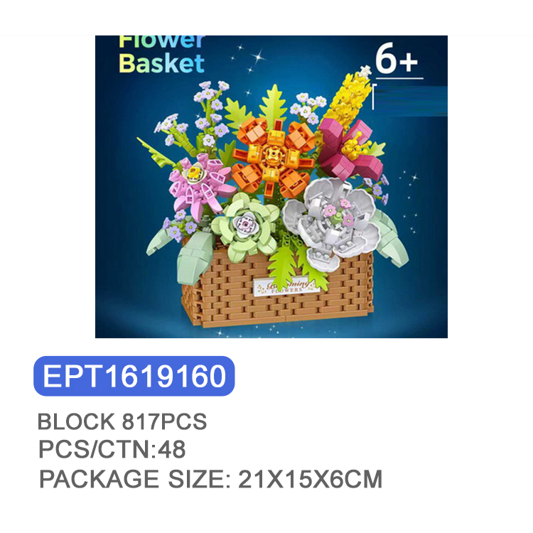 EPT1619160-DIY Mini Blocks Flower Basket 817PCS