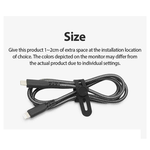 Cable Ties Silicone Cable Organizer Tie Reusable <b>Cord</b> with High <b>Elasticity</b> Adjustable Anti-Lost Soft Rubber Strap Holder - Product Image 2