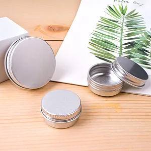 In Stock Cosmetic 5ml 10ml 30ml 50ml 60ml 80ml 100ml 200ml 300ml Round Tin Box Container Wax Can Aluminum Jar With Screw Cap