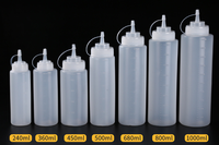 Bouteille en plastique souple givrée de haute qualité de 1000 ml, blanche, avec compte-gouttes et impression sérigraphiée pour ketchup et vinaigrette