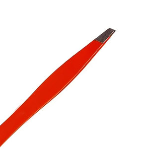 Private Label Eyebrow Tweezers Stainless Steel Eyebrow Tweezers Slant Tip With Anti Slip Grip Professional Customized Logo OEM - Product Image 3