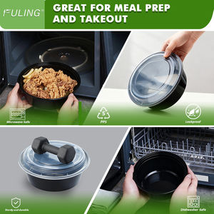 FULING wadah makanan sup, wadah makanan cepat saji 24 oz 32 oz 38 oz mangkuk sekali pakai dengan tutup - Product Image 2