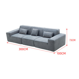 Modular <b>Sofa</b> Straight Design <b>Small</b> Apartment Three Seat Sponge Filling Living Room Furniture - Product Image 4