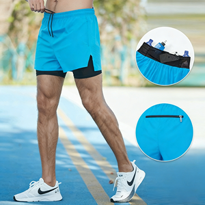 Pantalones Cortos Deportivos de Verano para Hombre, de Secado Rápido, Transpirables, de Doble Capa, con Cordón Ajustable en la Cintura, 100% Poliéster - Product Image 2