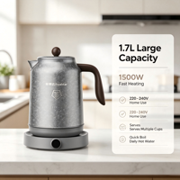 Bouilloire électrique en acier inoxydable de 1,7 L, bouilloire électrique thermos en acier inoxydable de 1,8 L