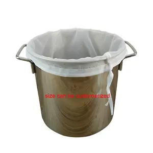 Nylon Reusable 32Q Mesh Filter Food Bag Wheat Brewing Wine Filter Home Brew Beer Bag Dia. 21.5cm Height 37cm