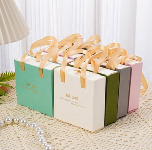 10*10*3,5 cm Schmuck karton Luxus Lila Schmucks cha tullen mit Griff zum Verpacken von Schmuck ohrringen Halskette - Product Image 4