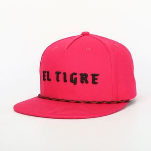 Wholesale Custom High Quality 5 Panel <b>Mens</b> Structured 3D Embroidery Logo Cotton Twill <b>Flat</b> Bill Hip Hop Rope Snapback Cap <b>Hat</b> - Product Image 4