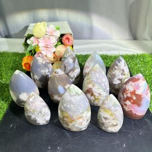 Adorno de ágata de flor <span class=keywords><strong>verde</strong></span> de cristal Natural Kindfull tallado a mano Fengshui <span class=keywords><strong>cuarzo</strong></span> tallado para decoración del hogar - Product Image 2