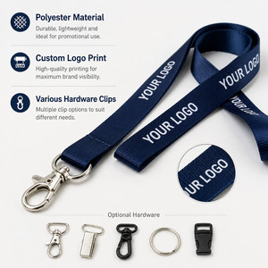 Custom Logo Polyester Lanyard Heat Transfer Printing Various Hardware <b>Clips</b> and Buckles for Office Event and School ID Badge - Product Image 4