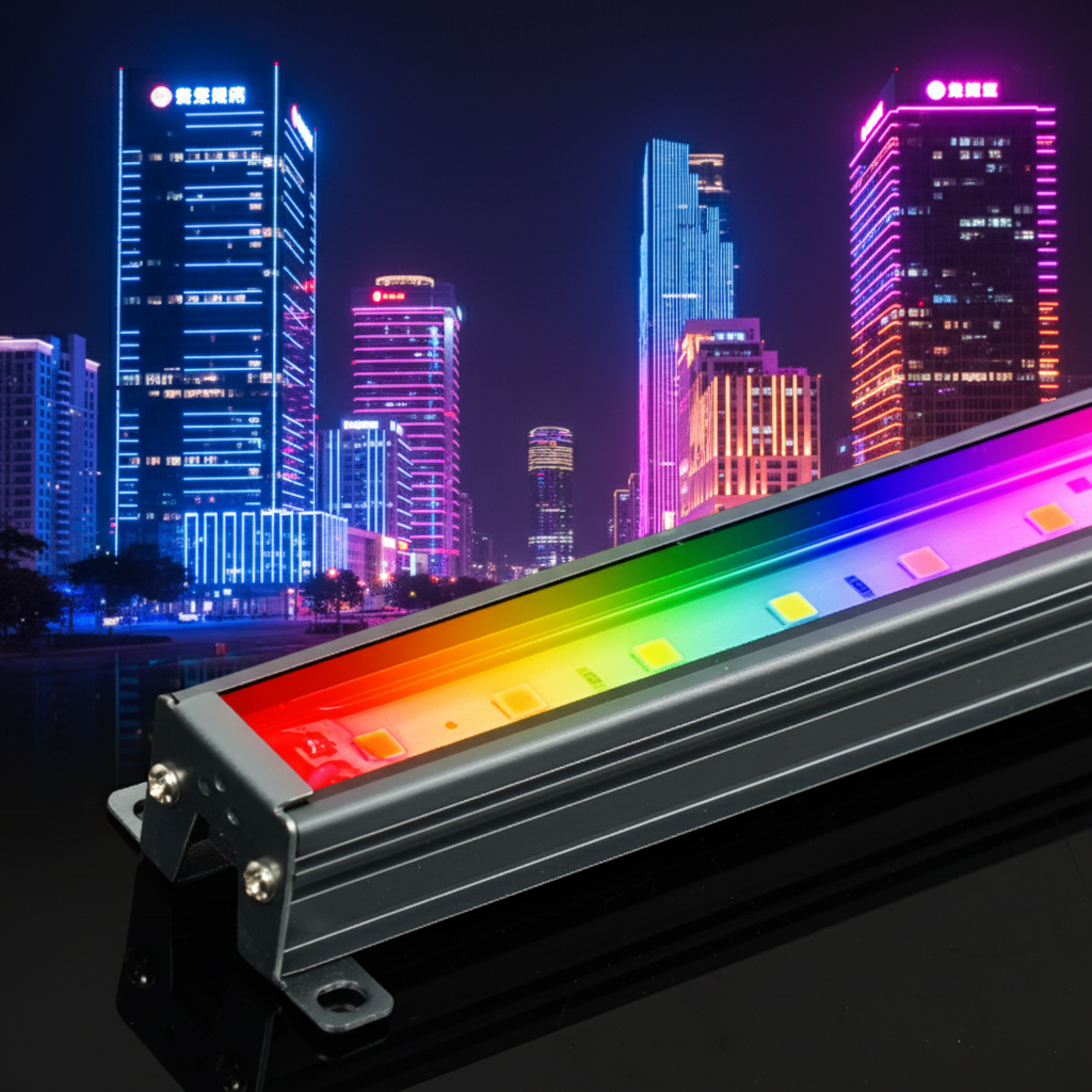 Super Bright IP66 Waterproof Linear Light 12W RGB DC24V Building Facade LED Pixel Light