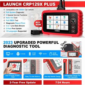 Escáner de diagnóstico de coche versión global <span class=keywords><strong>X431</strong></span> <span class=keywords><strong>CRP129X</strong></span> Plus, Analizador de motor multilingüe para venta al por mayor para vehículos de lanzamiento - Product Image 2