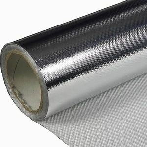 Tissu en fibre <span class=keywords><strong>de</strong></span> <span class=keywords><strong>verre</strong></span> recouvert <span class=keywords><strong>de</strong></span> film d'aluminium pour l'isolation thermique, service <span class=keywords><strong>de</strong></span> découpe, épaisseur 0,40 mm, résistance à la température 550 - Product Image 1