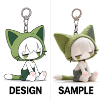 Porte-clés en peluche personnalisé de personnage d'anime, fabrication OEM, poupée en peluche douce pour collection, cadeau ou merchandising