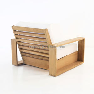 Sillas de Sofá de Madera de Teca Maciza de Estilo Contemporáneo para Exteriores - Product Image 3