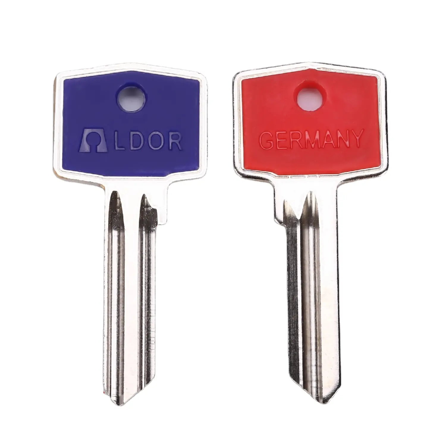 Xinye Groothandel Veelkleurige Lock Keys Blank Plastic Hoofd Metalen Toetsen Huis Deur Sleutels
