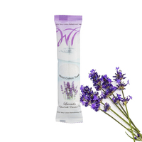 Serviette carrée en coton blanche parfumée au citron, écologique, roulée et emballée individuellement pour une utilisation individuelle