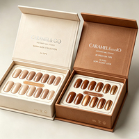 Emballages magnétiques haut de gamme personnalisés pour ongles à presser, boîtes cadeaux rigides en papier pour ongles à presser