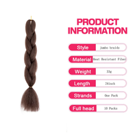 24 pouces 33g Cheveux synthétiques ombrés Tressage Jumbo Cheveux Tresse Bon marché Jumbo-hair-tresse 33g Extensions de cheveux élevés acceptables