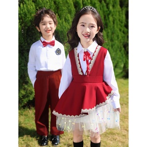 Costume d'uniforme scolaire unisexe <span class=keywords><strong>de</strong></span> style britannique personnalisé pour enfants <span class=keywords><strong>de</strong></span> maternelle et d'école primaire, idéal pour les spectacles du 1er juin et les déguisements <span class=keywords><strong>de</strong></span> scène. - Product Image 1