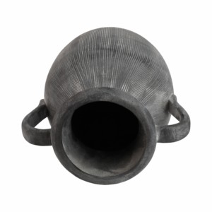 Vaso a forma di brocca con texture e manico, superficie a coste, decorazione in ceramica per soggiorno, complemento d'arredo moderno, espositore scultoreo - Product Image 6