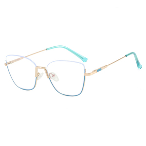 Gafas graduadas para mujer Monturas ópticas y lentes Filtro de luz azul Marrón <span class=keywords><strong>Oro</strong></span> Computadora de metal - Product Image 5