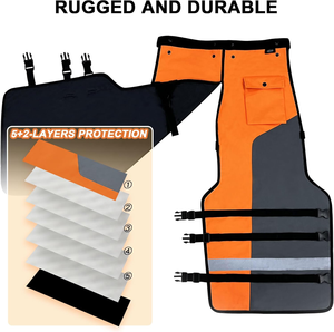 <span class=keywords><strong>Pantalon</strong></span> de protection <span class=keywords><strong>anti</strong></span>-<span class=keywords><strong>coupure</strong></span> certifié EN381 LINZ Orange en nylon respirant à 9 couches, protection de niveau D, durable, coupe régulière - Product Image 3