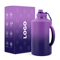 Yeway Stock personnalisé qualité supérieure petit quantité minimale de commande enduit de poudre gallon 304 Double paroi bière Growler 2 litres bouteille d'eau personnalisée